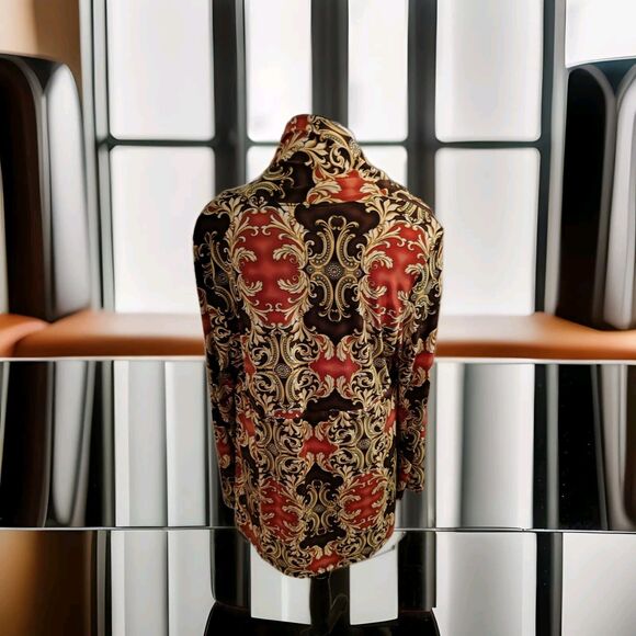 Jostar Open Cardigan Size S Geometric Brown Slinky Made In USA - Picture 6 of 10